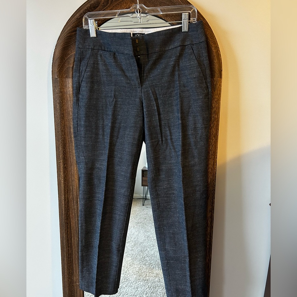 LOFT Gray Dress Pants with Black Interior Trim